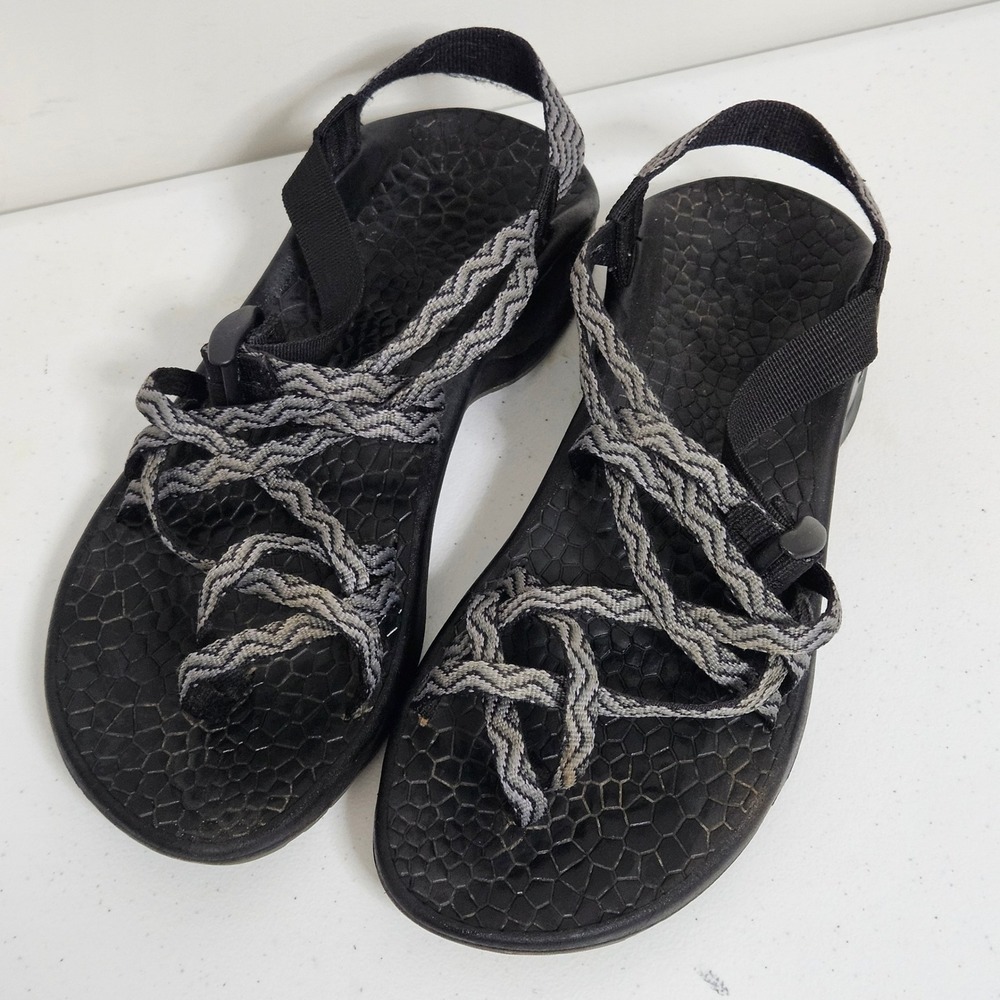 Chaco Sandals Women 10‎ Black Gray Z/Cloud 2 Toe Loop Strappy Hiking Sport Shoes